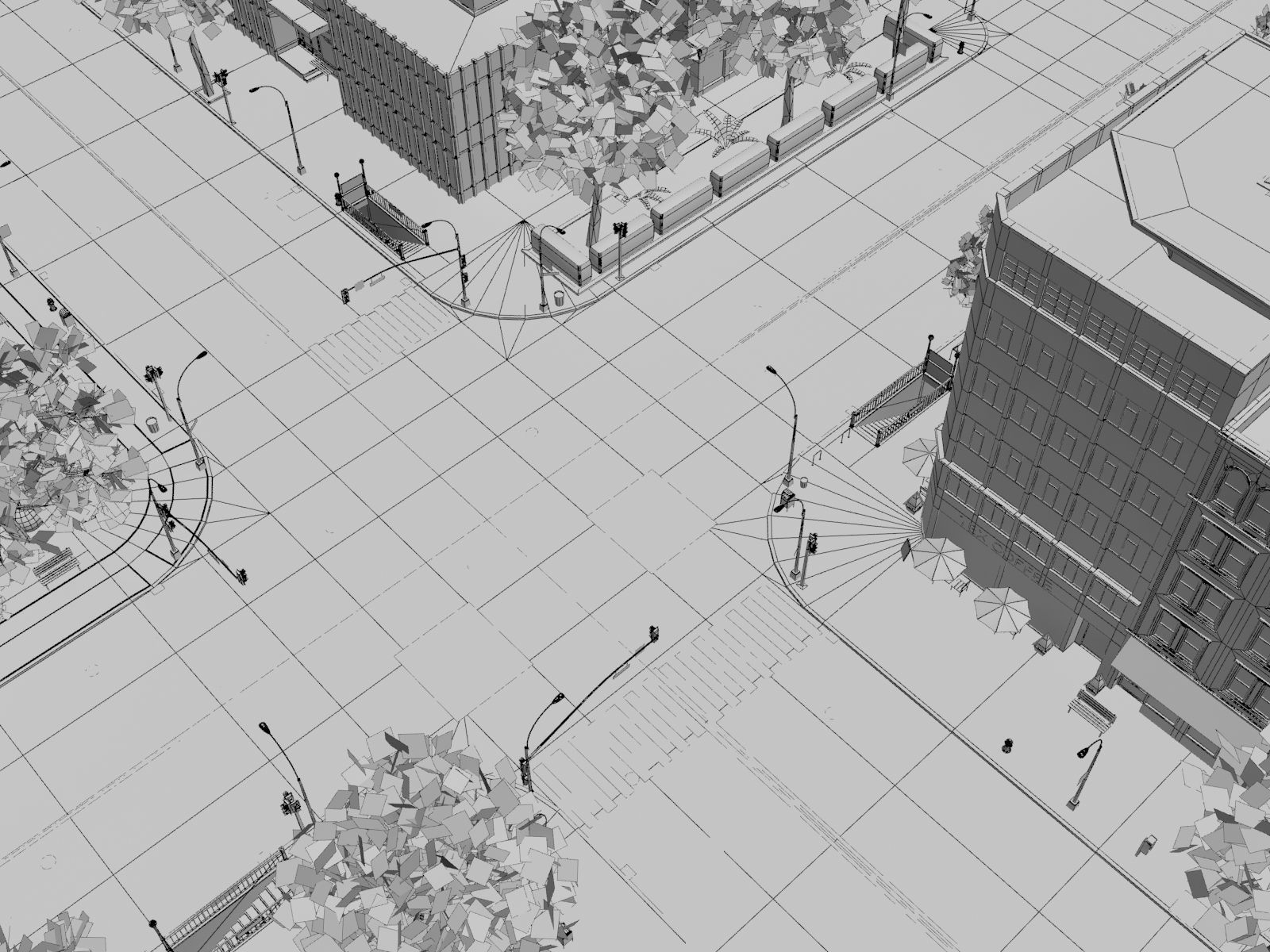 City medium size Low-poly 3D model_30