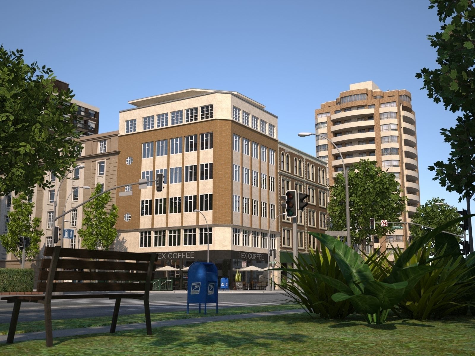 City medium size Low-poly 3D model_14