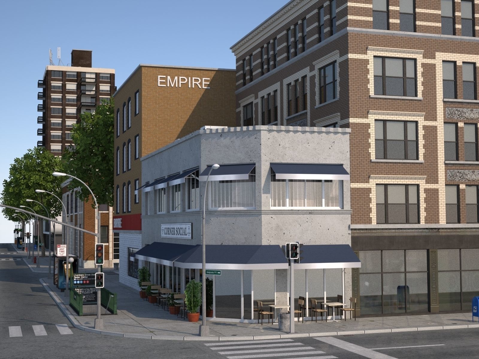 City medium size Low-poly 3D model_12