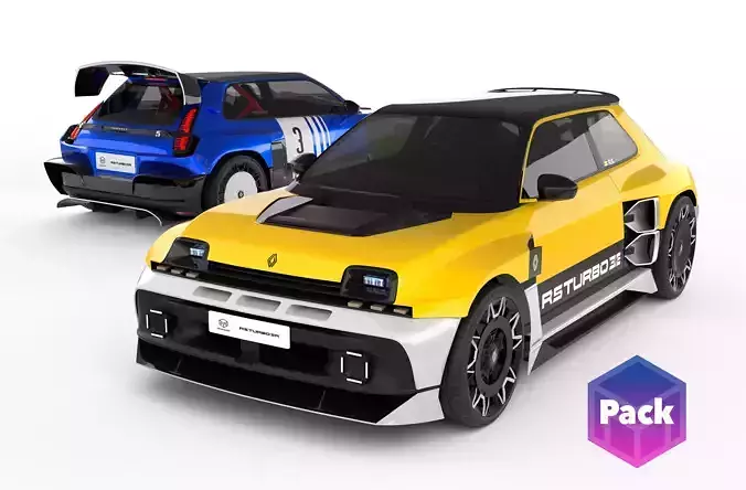 PACK Renault 5 Turbo 3E - Rally Kit 3D model