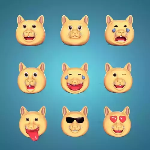 Cat Smiley - Emoji - Icon - Emoticon Head Pack - Collection