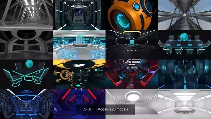 75 Sci Fi Models 3D Model Collection