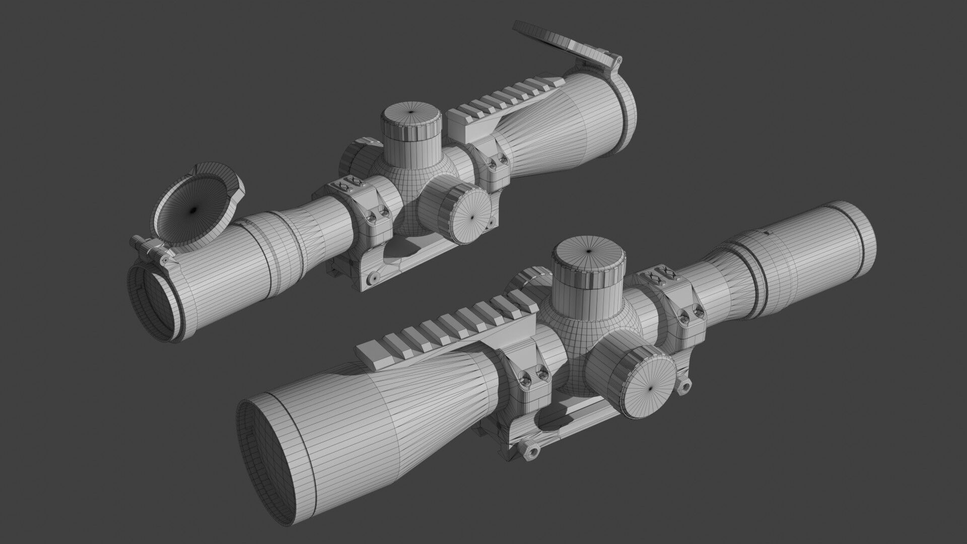 Generic sniper scope  Low-poly 3D model_15