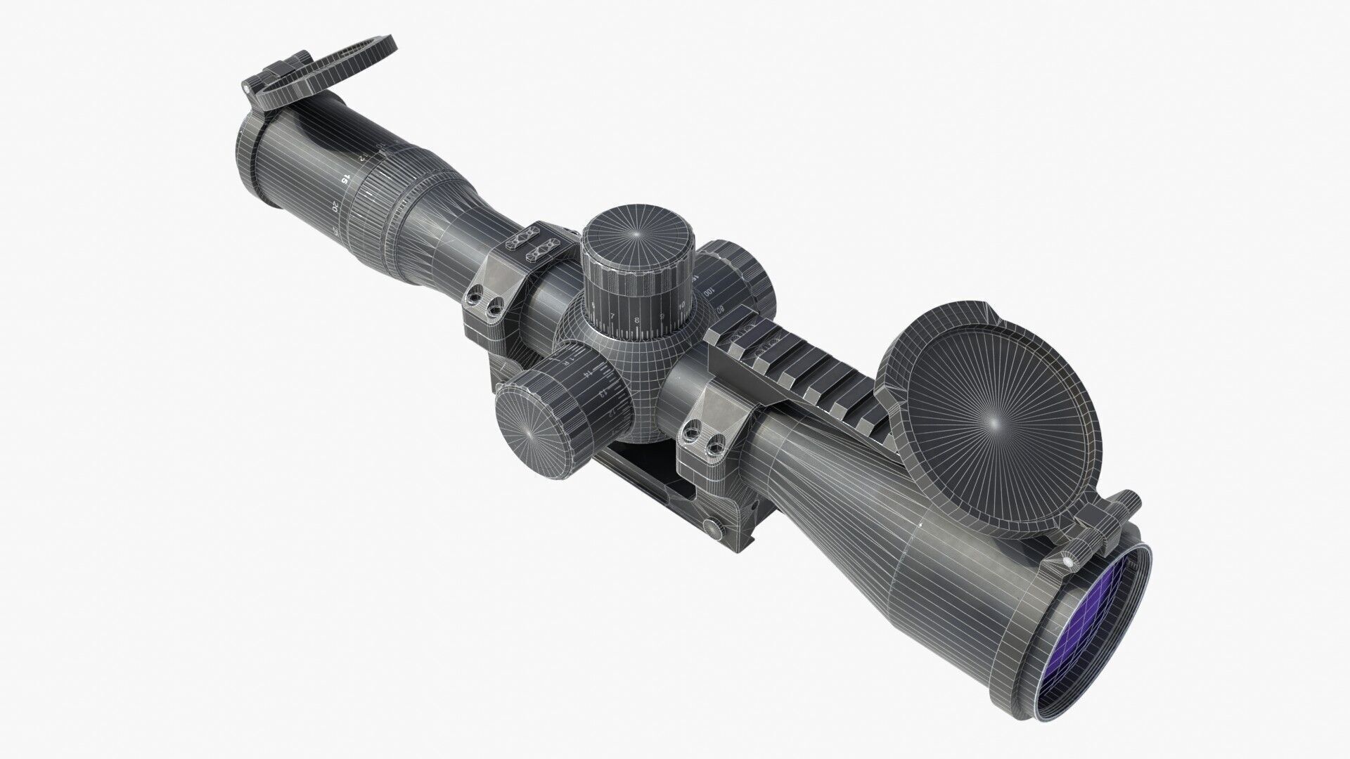Generic sniper scope  Low-poly 3D model_8