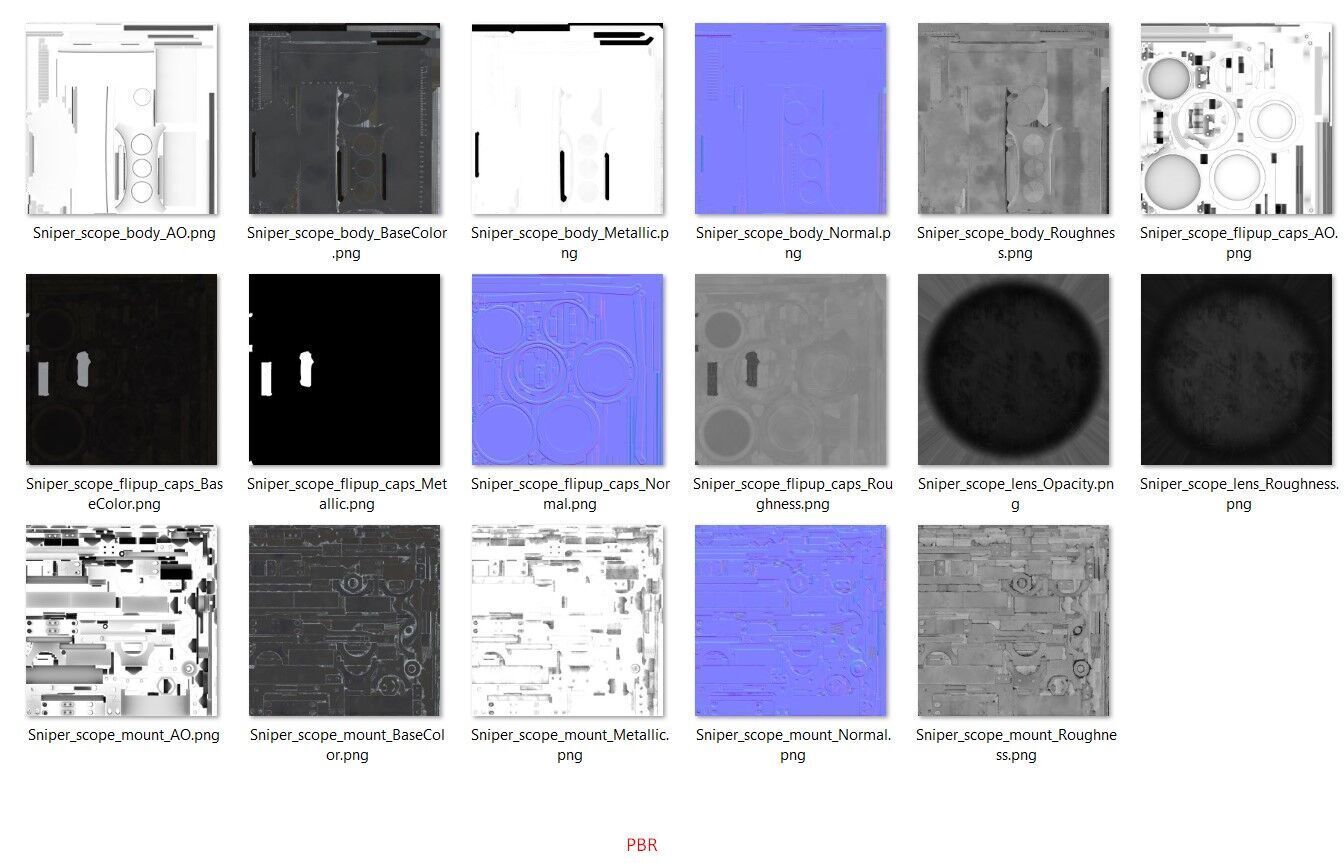 Generic sniper scope  Low-poly 3D model_24