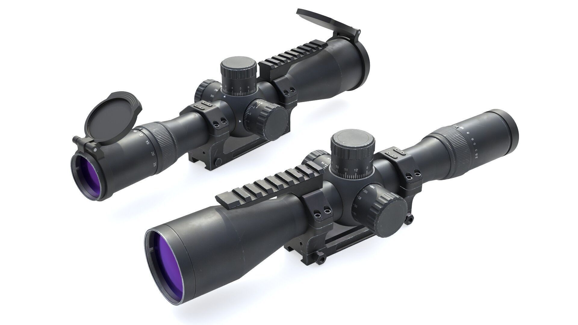 Generic sniper scope  Low-poly 3D model_11