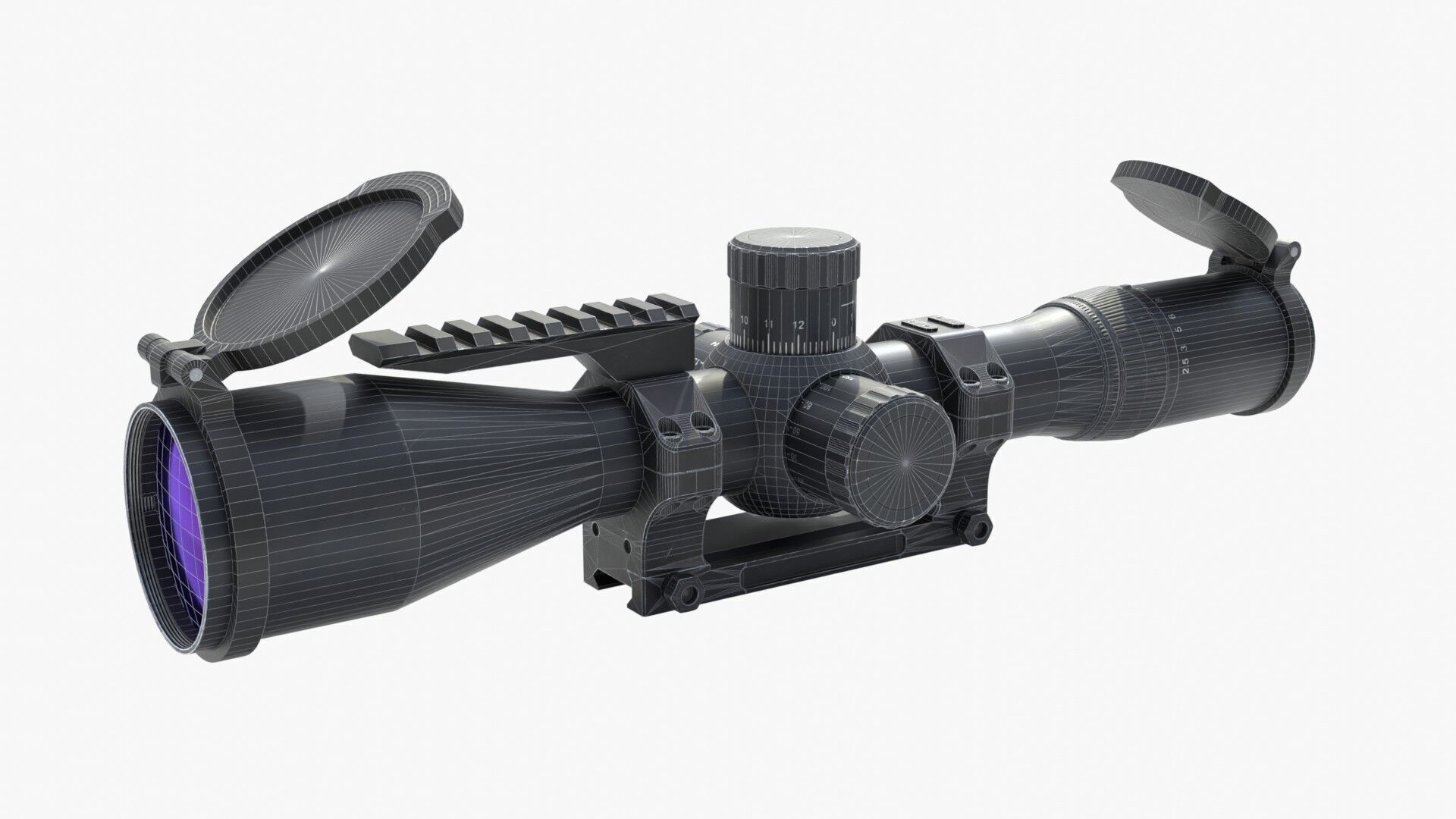 Generic sniper scope  Low-poly 3D model_1