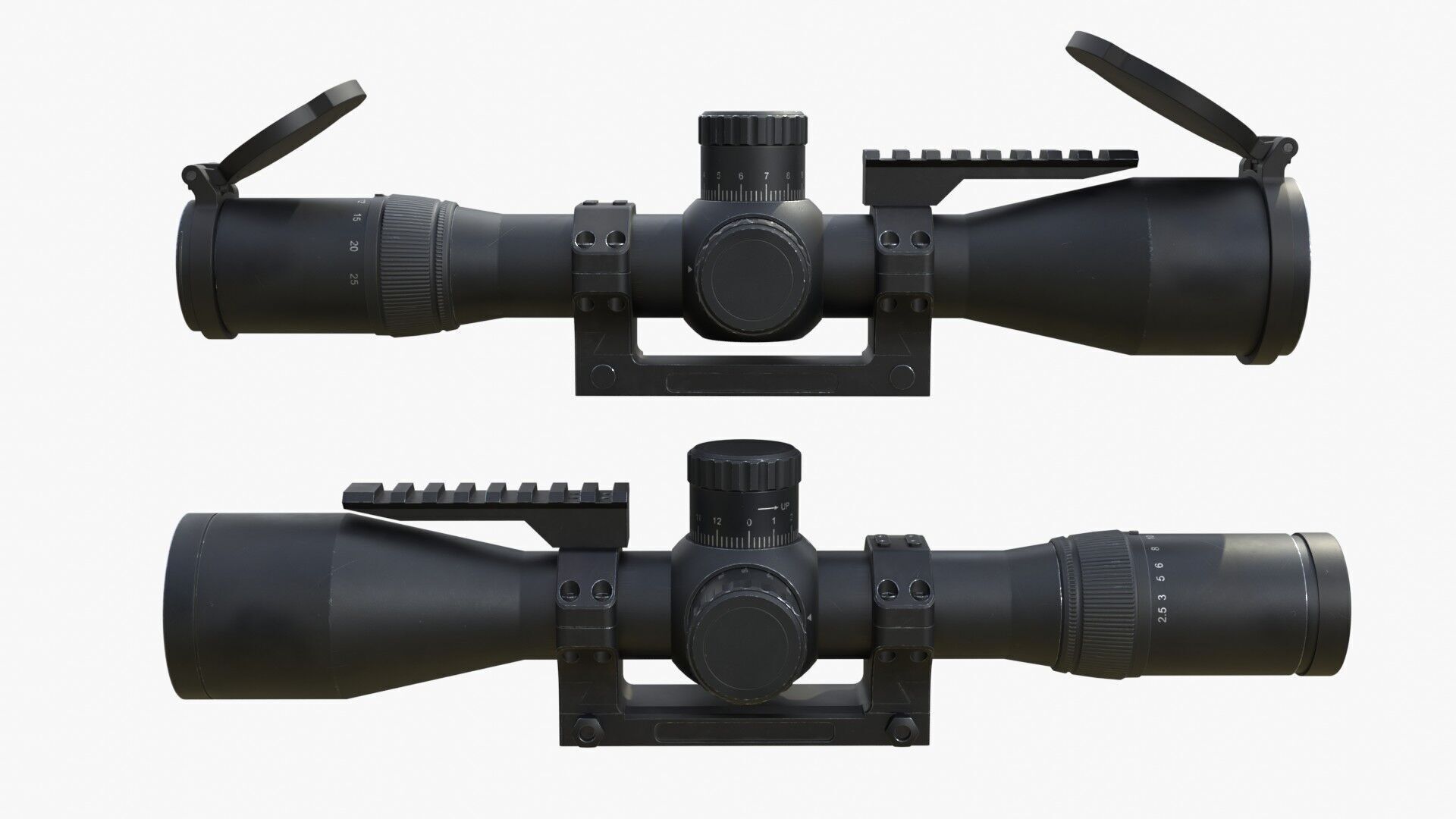 Generic sniper scope  Low-poly 3D model_13