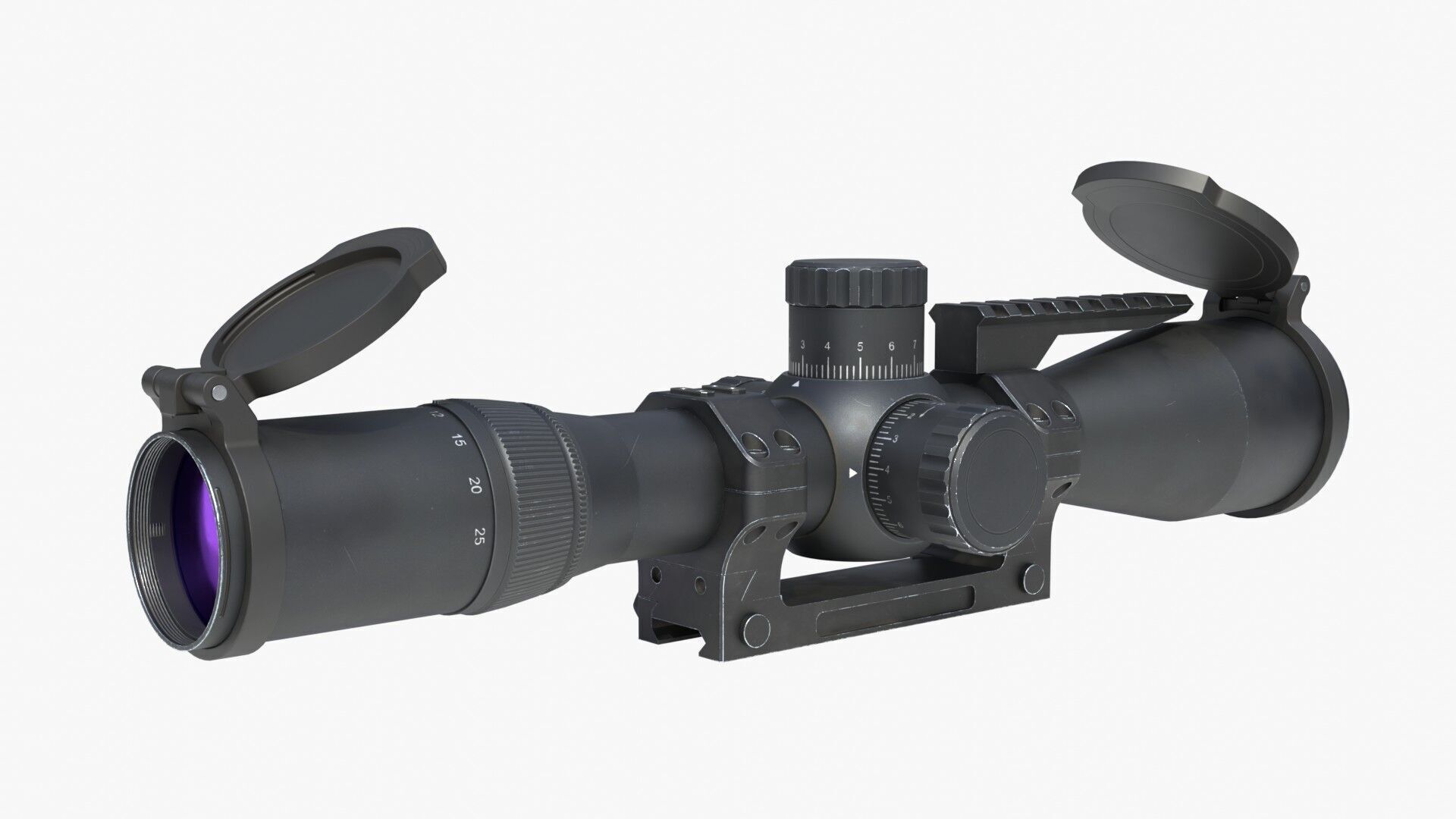 Generic sniper scope  Low-poly 3D model_5