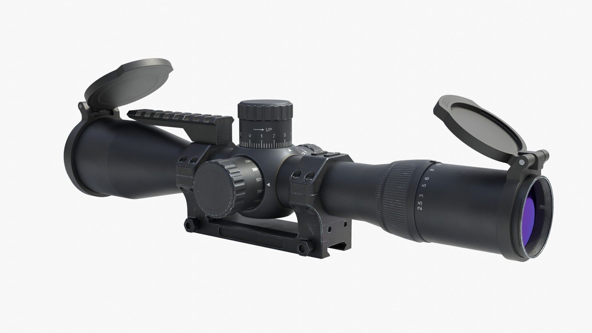 Generic sniper scope  Low-poly 3D model_3