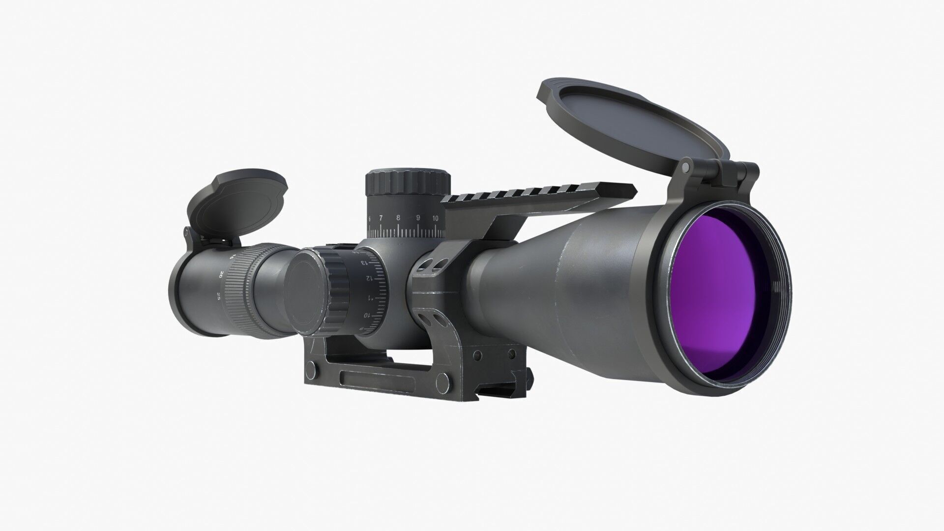 Generic sniper scope  Low-poly 3D model_9