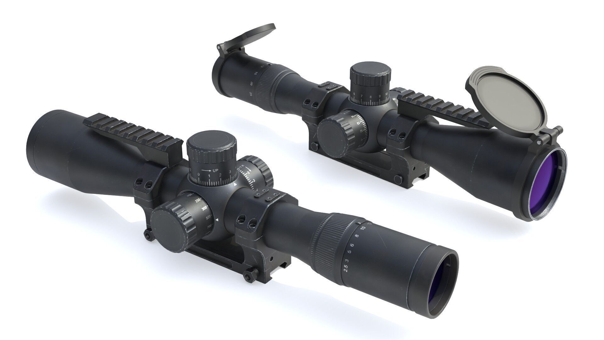 Generic sniper scope  Low-poly 3D model_12
