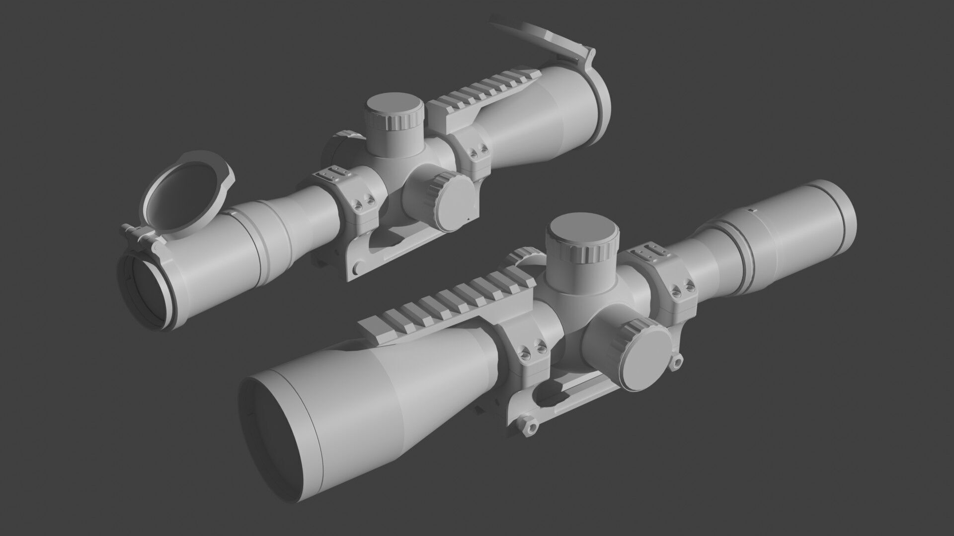 Generic sniper scope  Low-poly 3D model_14