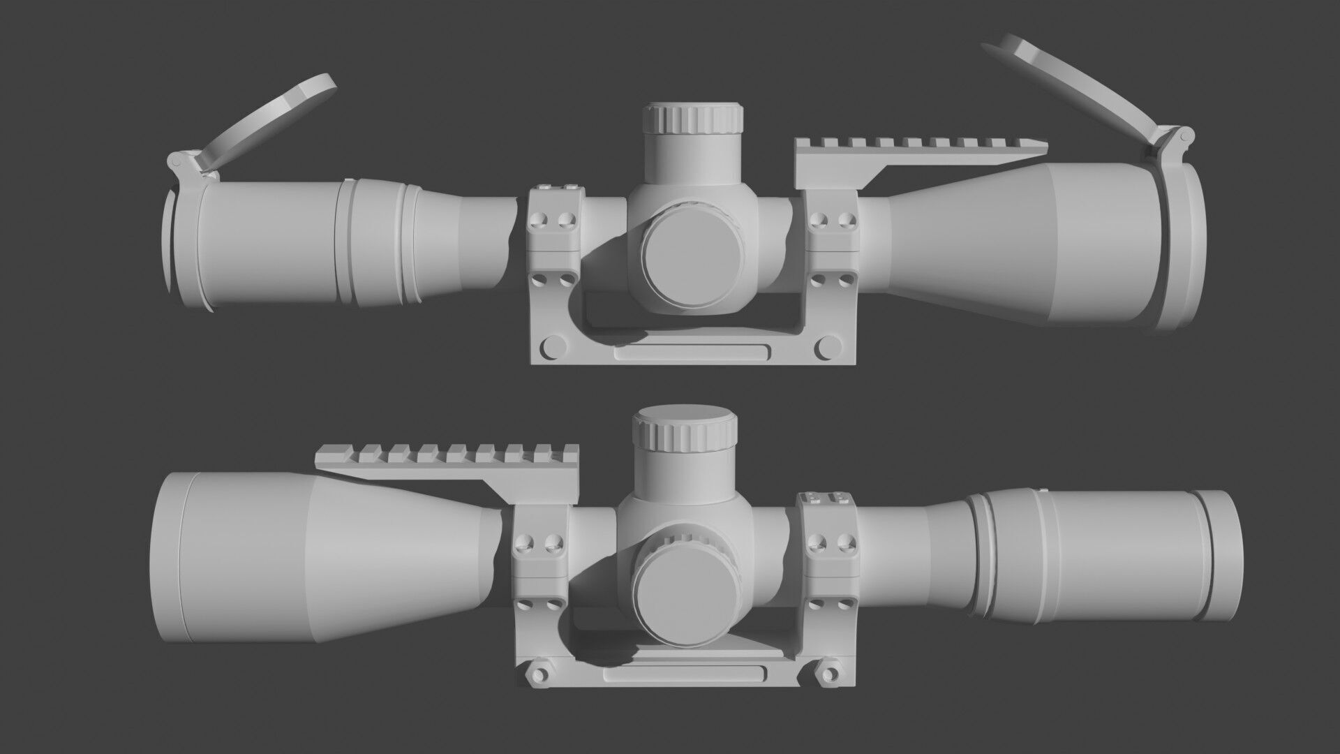 Generic sniper scope  Low-poly 3D model_16
