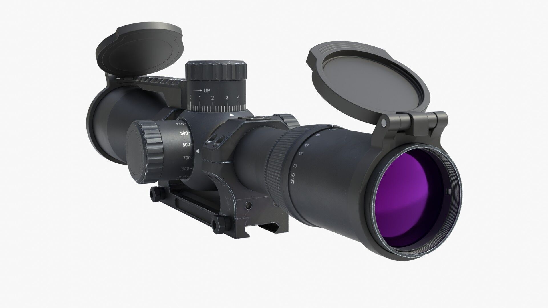 Generic sniper scope  Low-poly 3D model_4