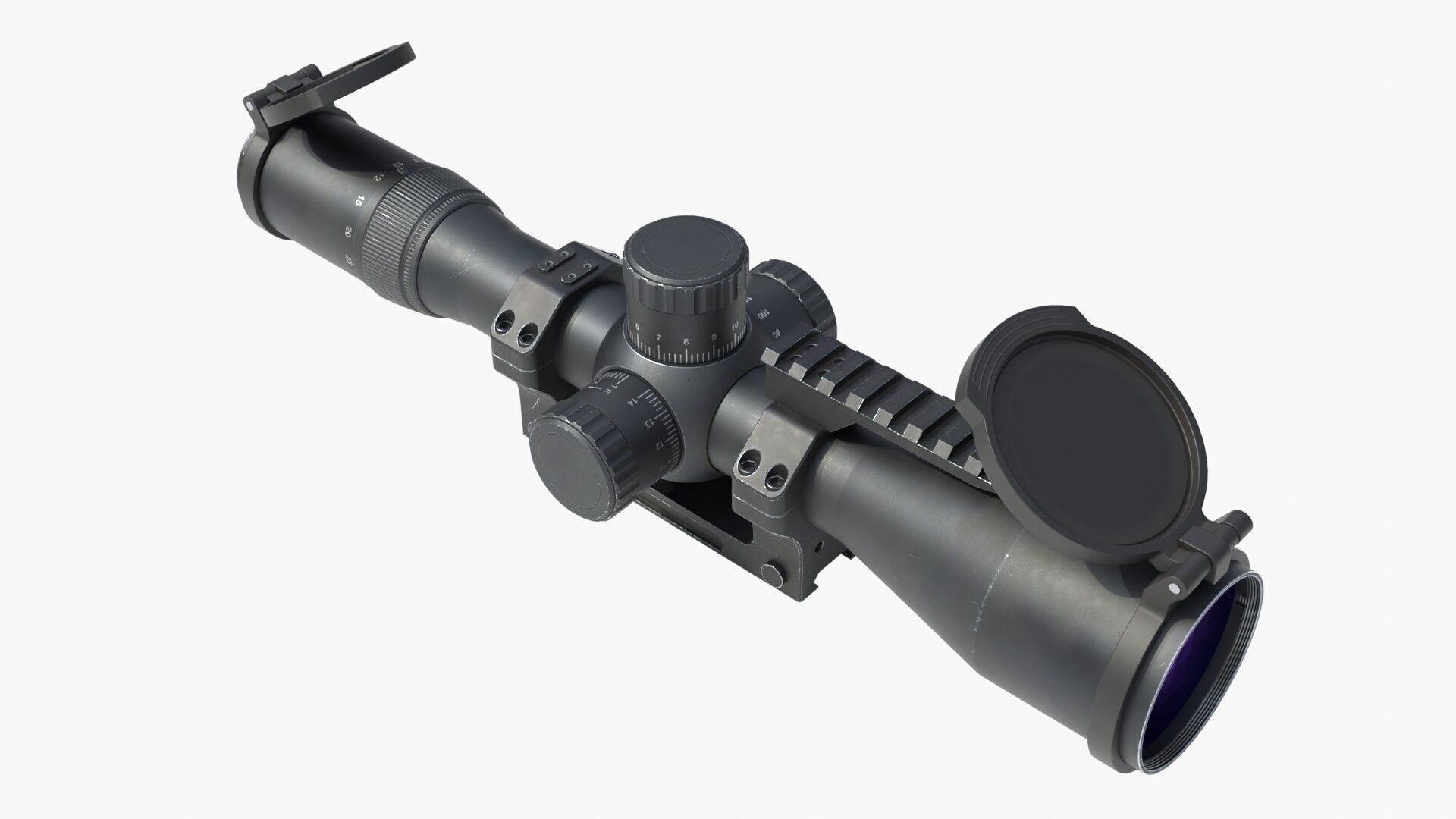Generic sniper scope  Low-poly 3D model_7