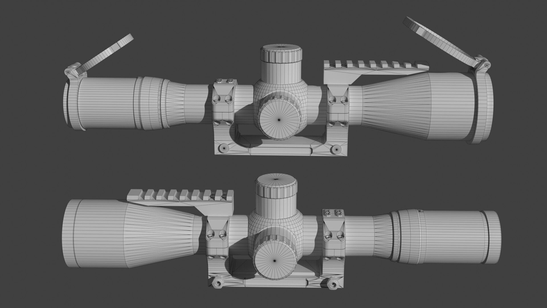 Generic sniper scope  Low-poly 3D model_17