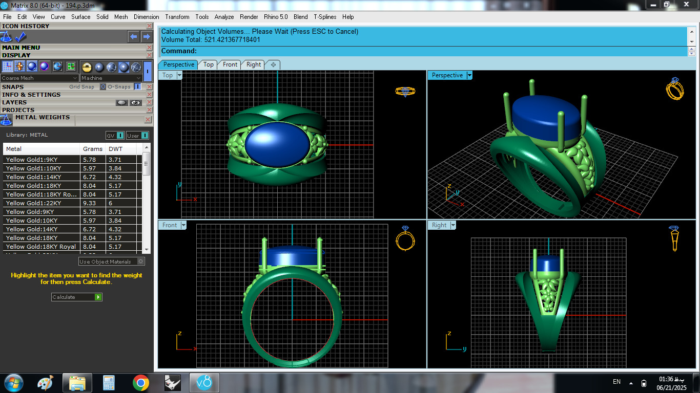 opal gold ring  3D print model_7