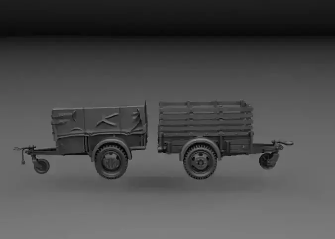 WW2 US ARMY TRAILERS 3D print model