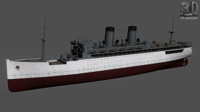 Rawalpindi Armed Merchant Cruiser Low-poly 3D model