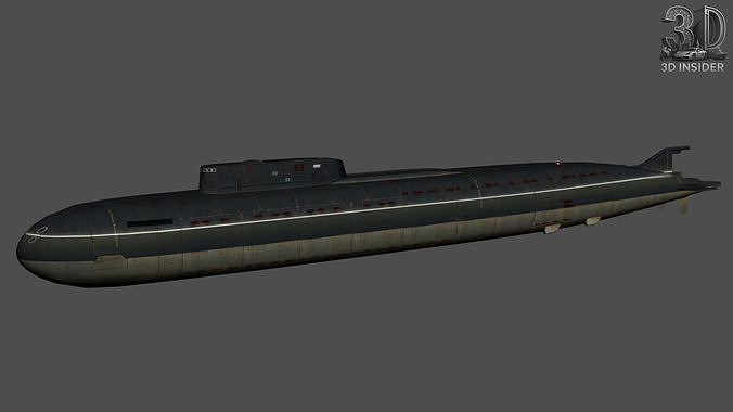 Oscar Class Submarine Low-poly 3D model