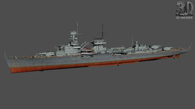 Nurnberg 1935 Cruiser Low-poly 3D model
