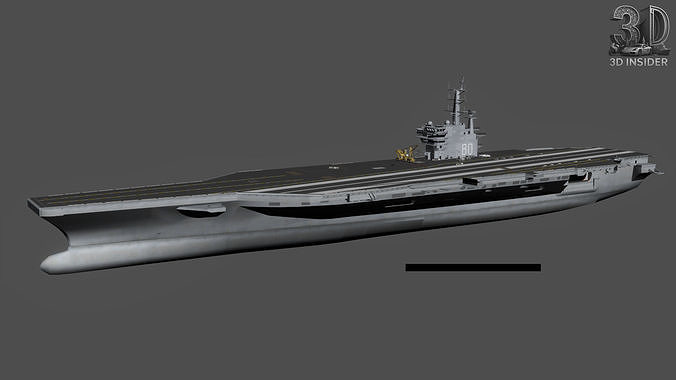 Nimitz Aircraft Carrier Low-poly 3D model