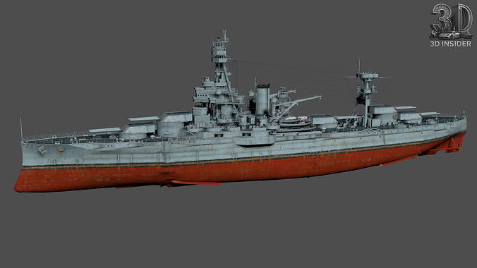New York 1942 Battleship Low-poly 3D model