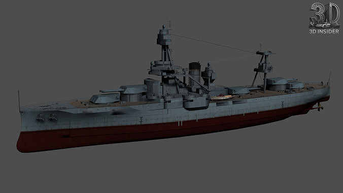 New York 1914 Battleship Low-poly 3D model