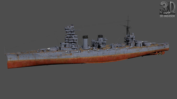 Myogi 1932 Battleship Low-poly 3D model