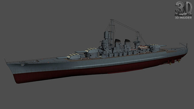 Littorio Battleship Low-poly 3D model