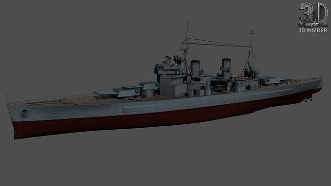 King George V Battleship Low-poly 3D model