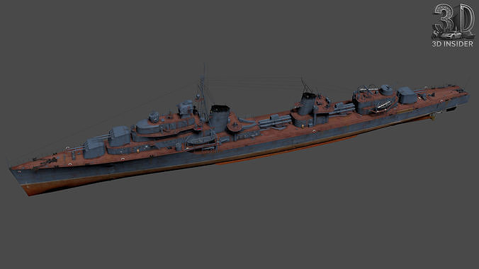 Kiev 1939 Destroyer Low-poly 3D model