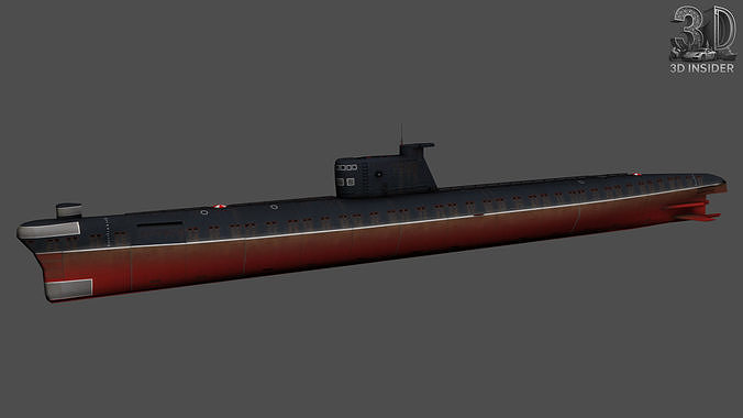 Foxtrot Class Submarine Low-poly 3D model