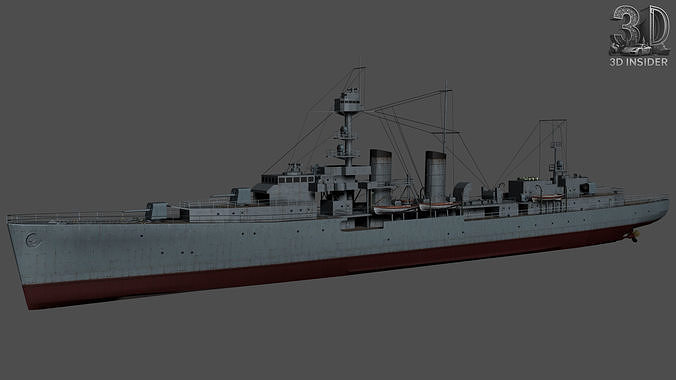 Emden Light Cruiser Low-poly 3D model