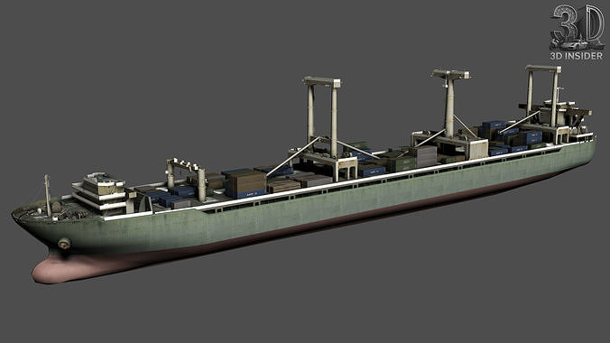 Cargo ship Low-poly 3D model