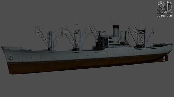 C2-S-B1 Hull Large Merchant Low-poly 3D model