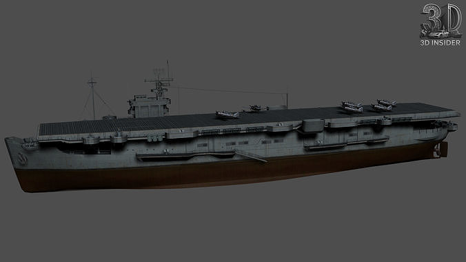 Begue escort carrier Low-poly 3D model
