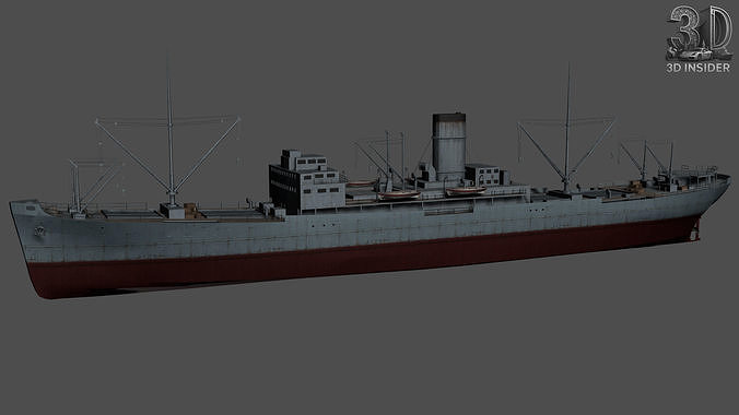 Auxiliary Cruiser Penguin Low-poly 3D model