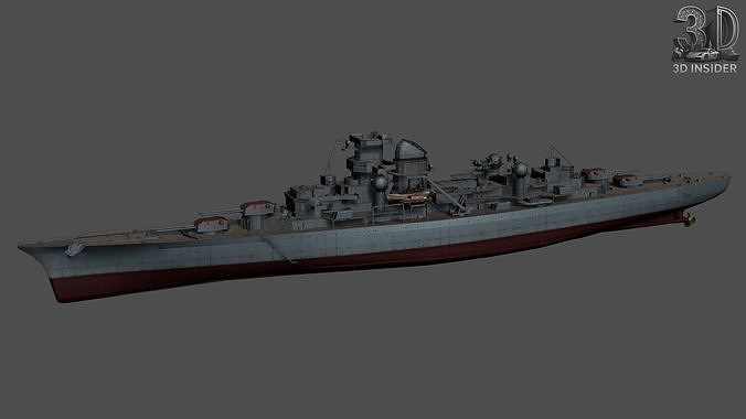 Admiral Hipper Heavy Cruiser Low-poly 3D model