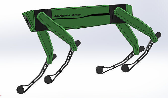 Boston Dynamics Style Spot Robot  Full CAD Assembly SolidWorks 3D print model