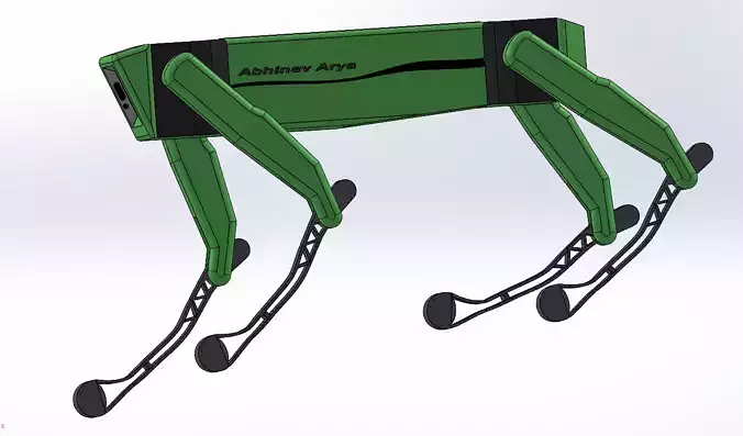 Boston Dynamics Style Spot Robot  Full CAD Assembly SolidWorks 3D print model