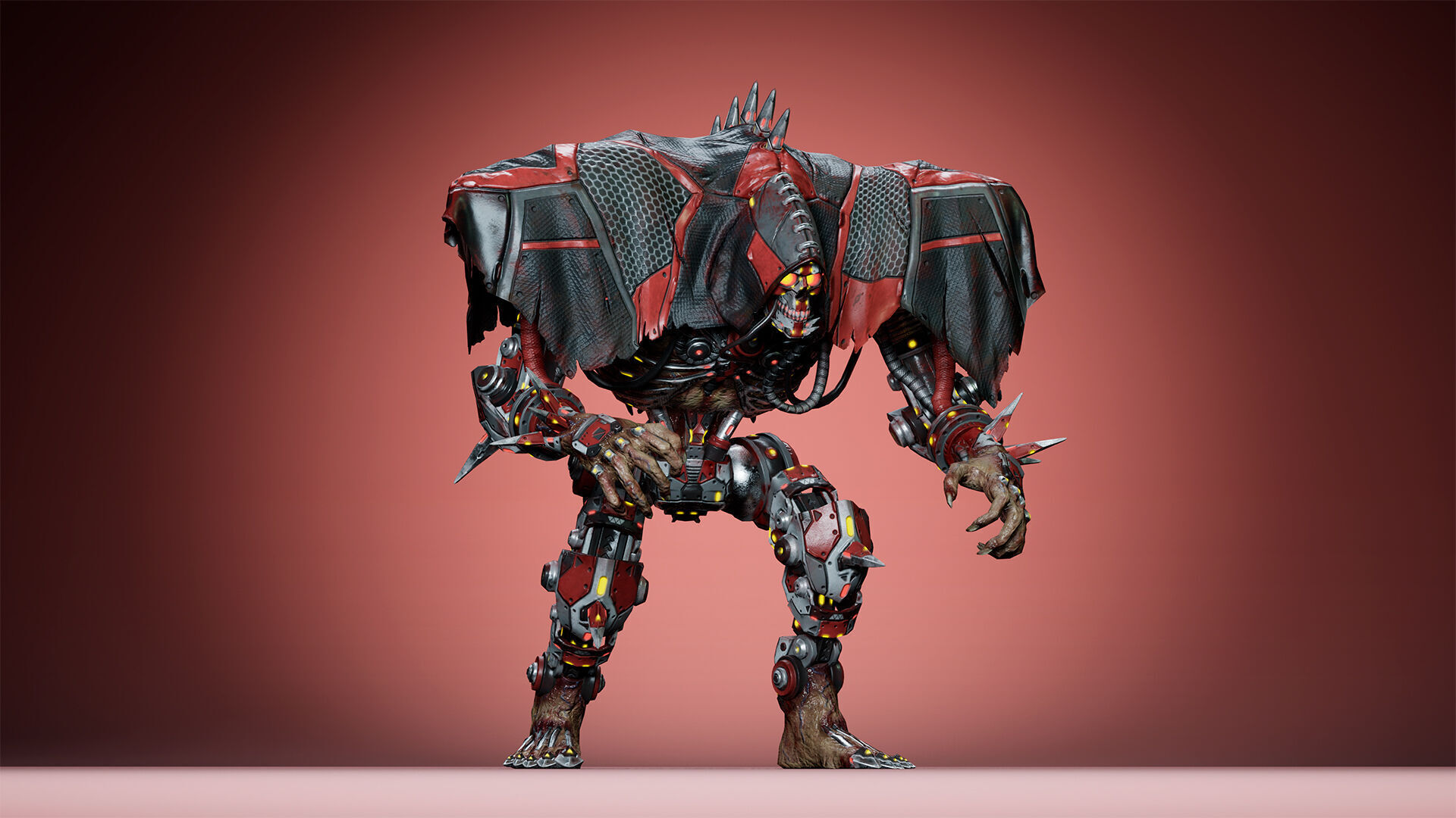 Cyborg Giant Low-poly 3D model_8