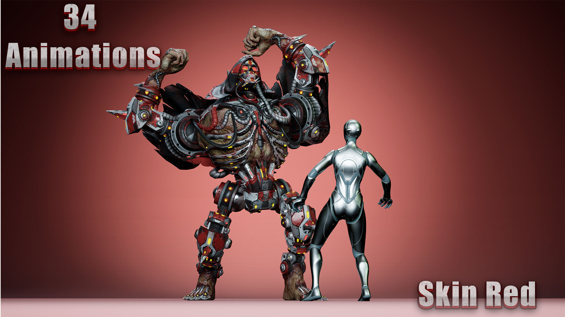 Cyborg Giant Low-poly 3D model_3