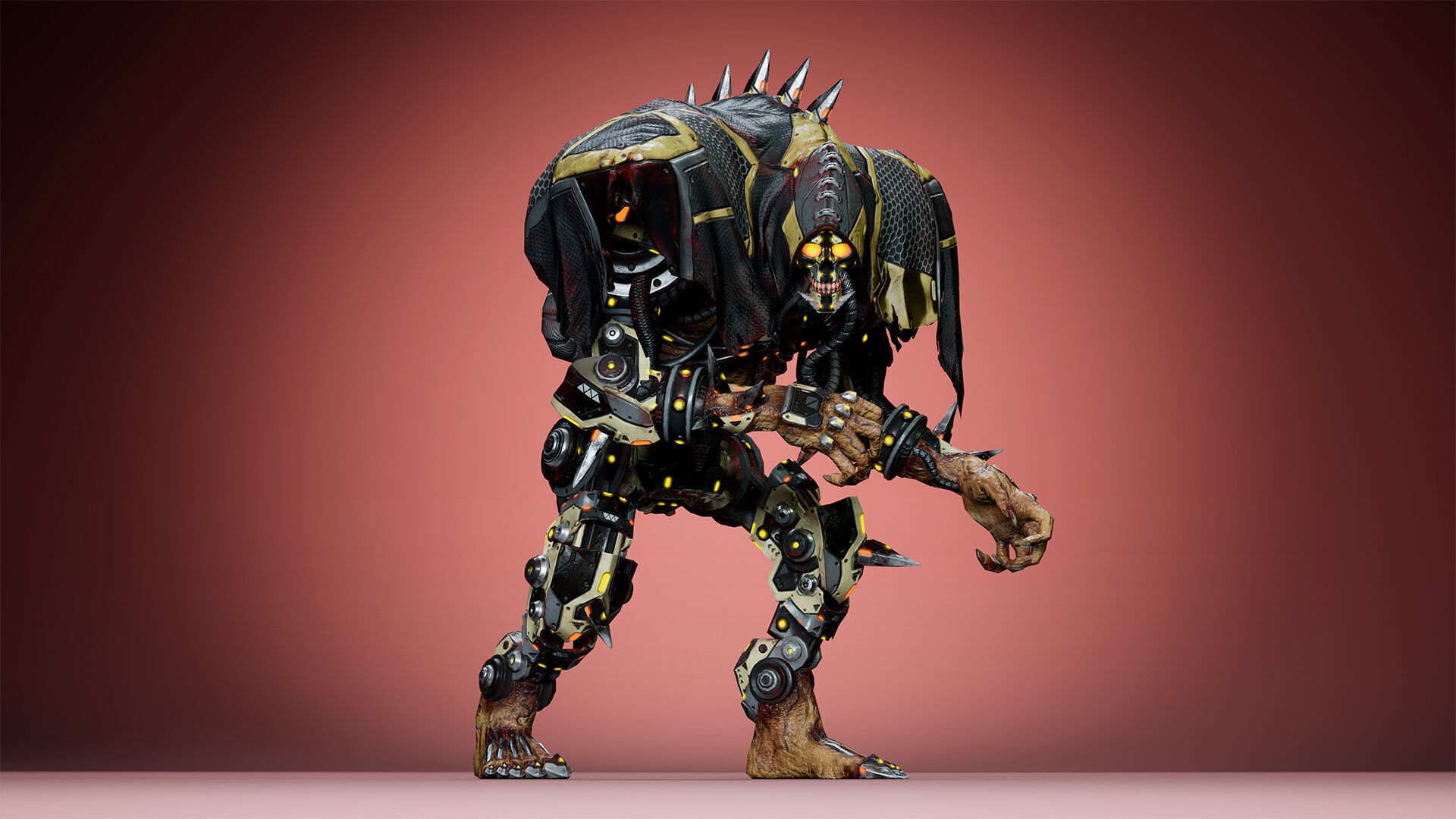 Cyborg Giant Low-poly 3D model_16