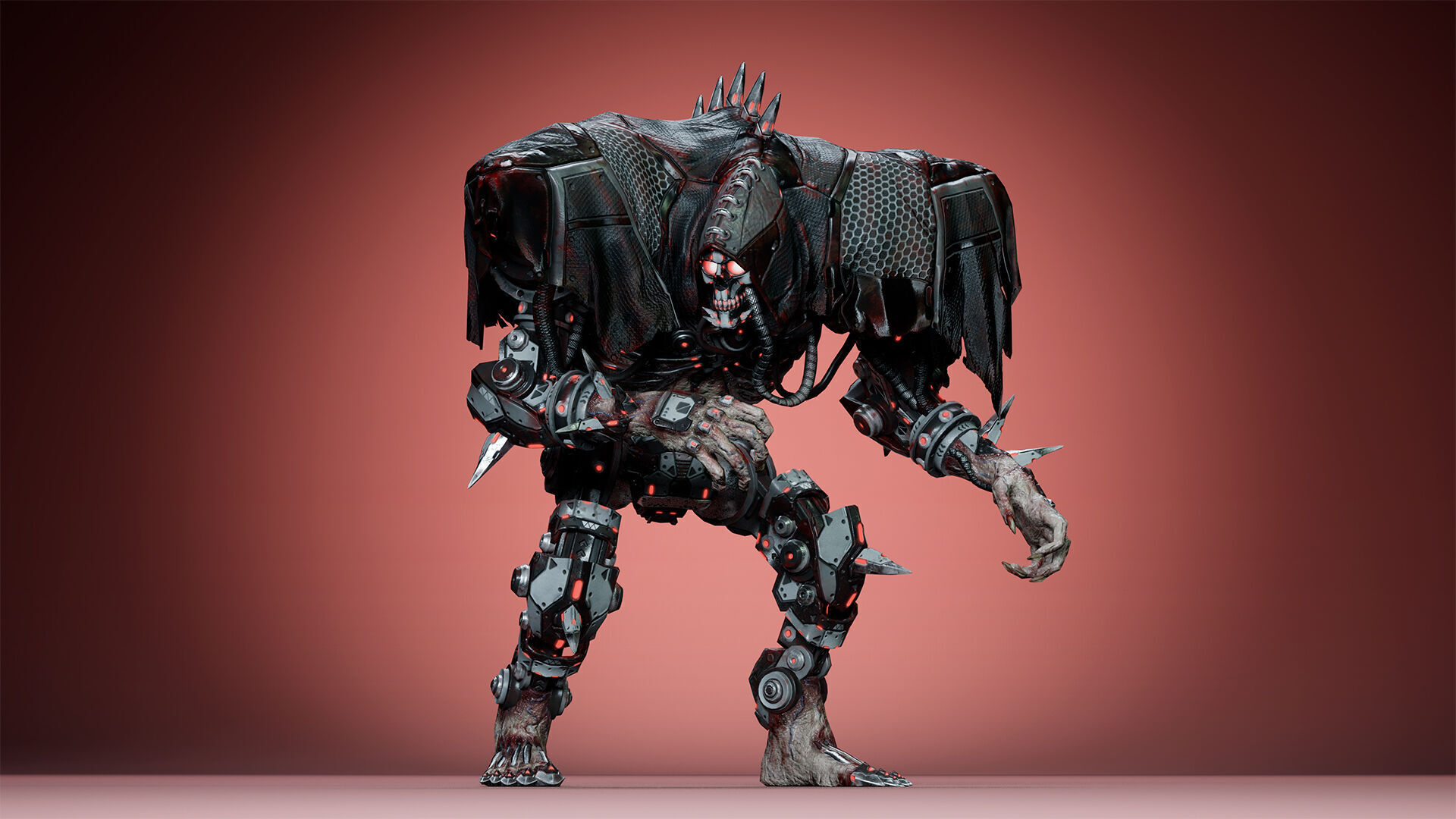 Cyborg Giant Low-poly 3D model_11