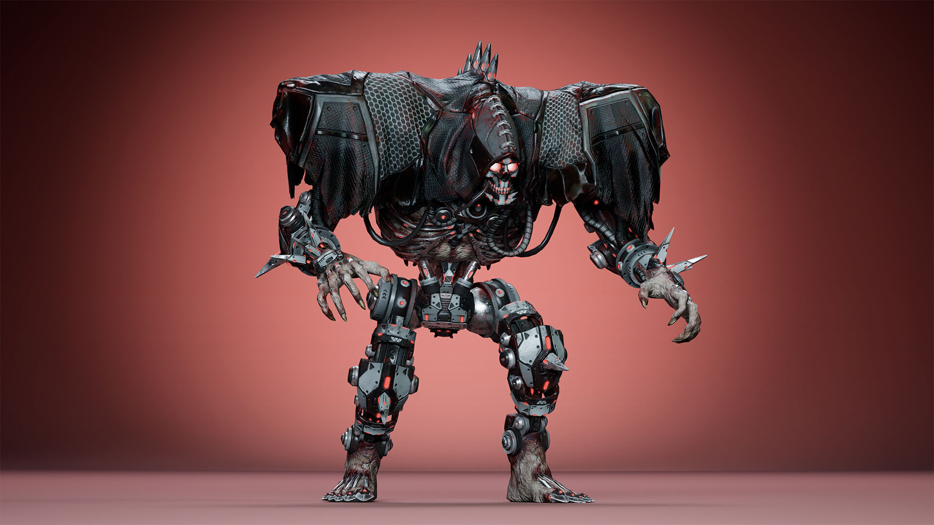 Cyborg Giant Low-poly 3D model_19
