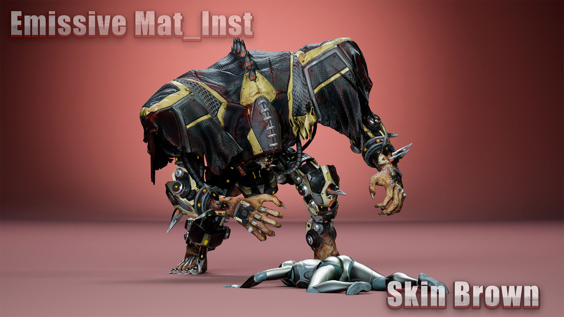 Cyborg Giant Low-poly 3D model_5