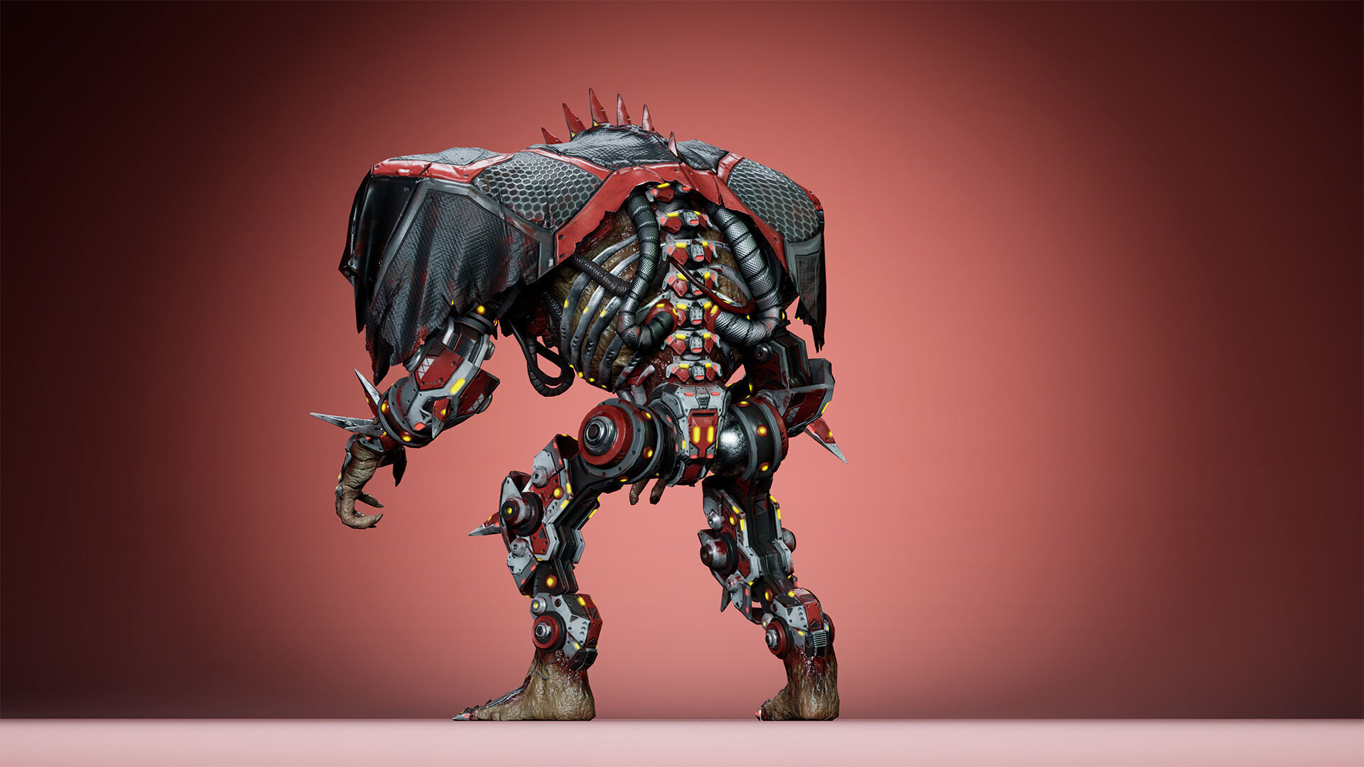 Cyborg Giant Low-poly 3D model_12