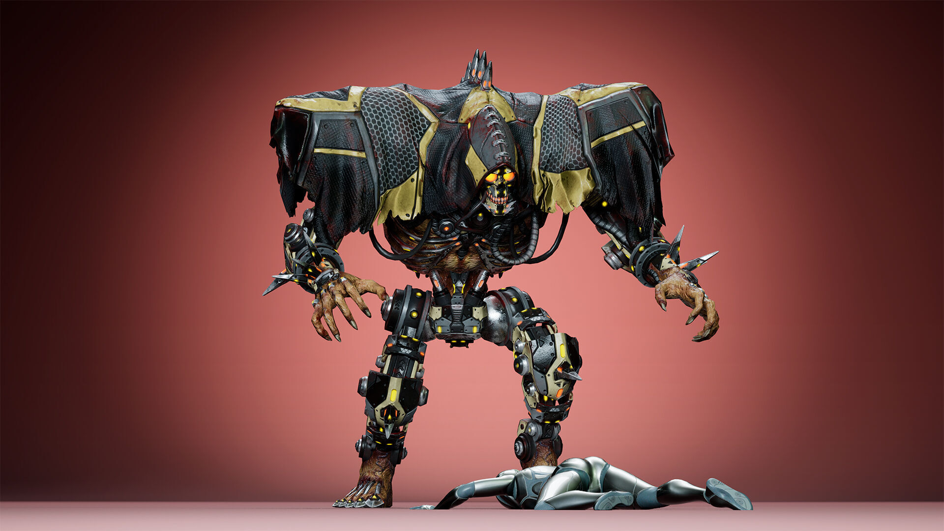 Cyborg Giant Low-poly 3D model_14